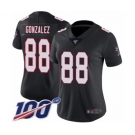 Women's Atlanta Falcons #88 Tony Gonzalez Black Alternate Vapor Untouchable Limited Player 100th Season Football Jersey