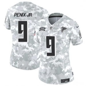 Women's Atlanta Falcons #9 Michael Penix Jr. 2024 F.U.S.E Arctic Camo Salute To Service Limited Stitched Football Jersey