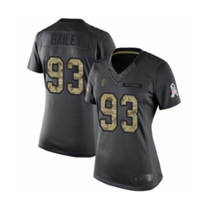 Women's Atlanta Falcons #93 Allen Bailey Limited Black 2016 Salute to Service Football Jersey