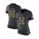 Women's Atlanta Falcons #96 Tyeler Davison Limited Black 2016 Salute to Service Football Jersey