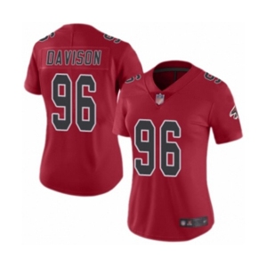 Women's Atlanta Falcons #96 Tyeler Davison Limited Red Rush Vapor Untouchable Football Jersey