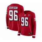 Women's Atlanta Falcons #96 Tyeler Davison Limited Red Therma Long Sleeve Football Jersey