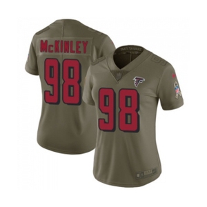 Women's Atlanta Falcons #98 Takkarist McKinley Limited Olive 2017 Salute to Service Football Jersey