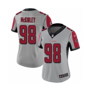 Women's Atlanta Falcons #98 Takkarist McKinley Limited Silver Inverted Legend Football Jersey