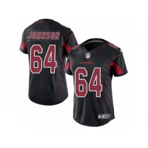 Women's Nike Arizona Cardinals #64 Dorian Johnson Limited Black Rush NFL Jersey