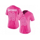 Women's Nike Atlanta Falcons #10 Steve Bartkowski Limited Pink Rush Fashion NFL Jersey