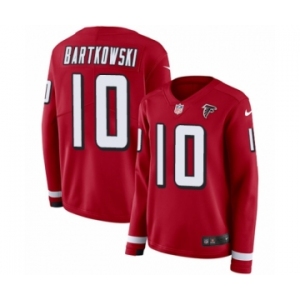 Women's Nike Atlanta Falcons #10 Steve Bartkowski Limited Red Therma Long Sleeve NFL Jersey