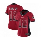 Women's Nike Atlanta Falcons #12 Mohamed Sanu Limited Red Rush Drift Fashion NFL Jersey