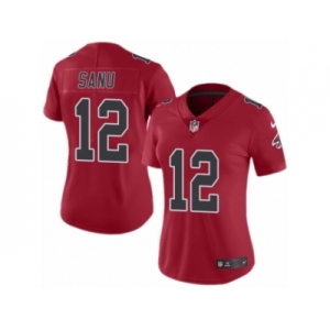 Women's Nike Atlanta Falcons #12 Mohamed Sanu Limited Red Rush NFL Jersey