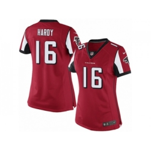 Women's Nike Atlanta Falcons #16 Justin Hardy Limited Red Team Color NFL Jersey