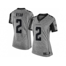 Women's Nike Atlanta Falcons #2 Matt Ryan Gray Stitched NFL Limited Gridiron Gray Jersey