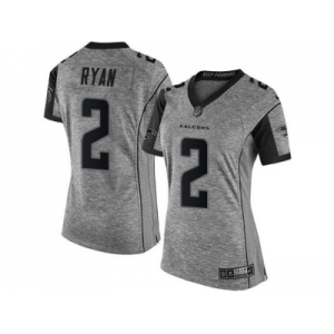 Women's Nike Atlanta Falcons #2 Matt Ryan Gray Stitched NFL Limited Gridiron Gray Jersey