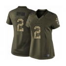 Women's Nike Atlanta Falcons #2 Matt Ryan Limited Green Salute to Service NFL Jersey