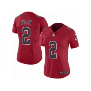 Women's Nike Atlanta Falcons #2 Matt Ryan Limited Red Rush NFL Jersey