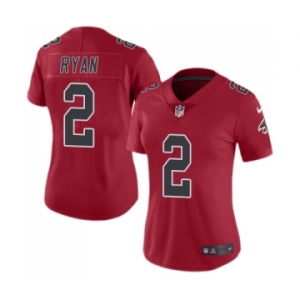 Women's Nike Atlanta Falcons #2 Matt Ryan Limited Red Rush Vapor Untouchable NFL Jersey