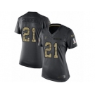 Women's Nike Atlanta Falcons #21 Deion Sanders Limited Black 2016 Salute to Service NFL Jersey