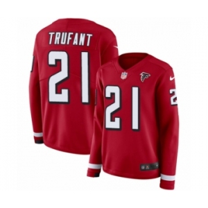 Women's Nike Atlanta Falcons #21 Desmond Trufant Limited Red Therma Long Sleeve NFL Jersey