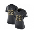 Women's Nike Atlanta Falcons #22 Keanu Neal Limited Black 2016 Salute to Service NFL Jersey