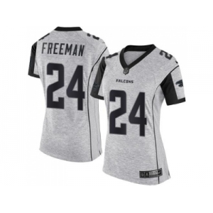 Women's Nike Atlanta Falcons #24 Devonta Freeman Gray Stitched NFL Limited Gridiron Gray II Jersey