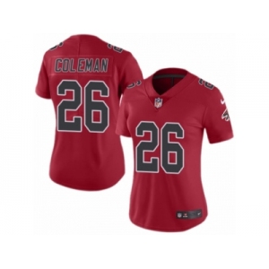 Women's Nike Atlanta Falcons #26 Tevin Coleman Limited Red Rush NFL Jersey