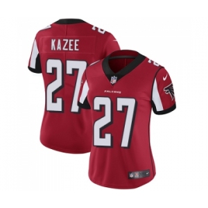 Women's Nike Atlanta Falcons #27 Damontae Kazee Red Team Color Vapor Untouchable Limited Player NFL Jersey