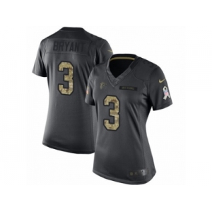 Women's Nike Atlanta Falcons #3 Matt Bryant Limited Black 2016 Salute to Service NFL Jersey