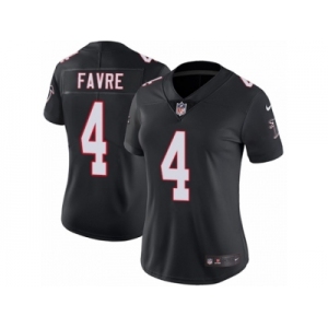 Women's Nike Atlanta Falcons #4 Brett Favre Limited Black Alternate NFL Jersey