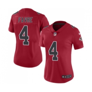 Women's Nike Atlanta Falcons #4 Brett Favre Limited Red Rush Vapor Untouchable NFL Jersey