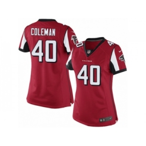 Women's Nike Atlanta Falcons #40 Derrick Coleman Limited Red Team Color NFL Jersey