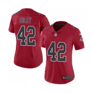 Women's Nike Atlanta Falcons #42 Duke Riley Limited Red Rush Vapor Untouchable NFL Jersey