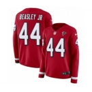 Women's Nike Atlanta Falcons #44 Vic Beasley Limited Red Therma Long Sleeve NFL Jersey