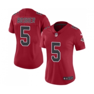 Women's Nike Atlanta Falcons #5 Matt Bosher Limited Red Rush Vapor Untouchable NFL Jersey