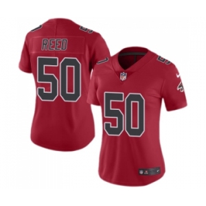 Women's Nike Atlanta Falcons #50 Brooks Reed Limited Red Rush Vapor Untouchable NFL Jersey