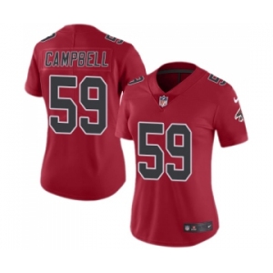 Women's Nike Atlanta Falcons #59 De'Vondre Campbell Limited Red Rush Vapor Untouchable NFL Jersey