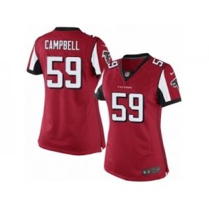 Women's Nike Atlanta Falcons #59 De'Vondre Campbell Limited Red Team Color NFL Jersey