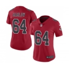 Women's Nike Atlanta Falcons #64 Sean Harlow Limited Red Rush Vapor Untouchable NFL Jersey