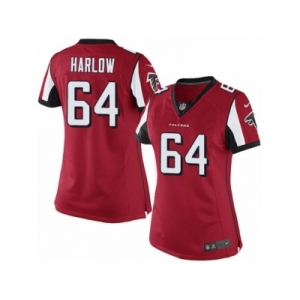 Women's Nike Atlanta Falcons #64 Sean Harlow Limited Red Team Color NFL Jersey
