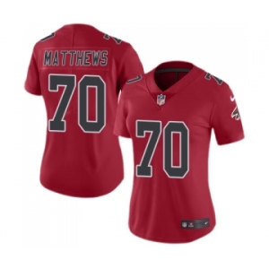 Women's Nike Atlanta Falcons #70 Jake Matthews Limited Red Rush Vapor Untouchable NFL Jersey