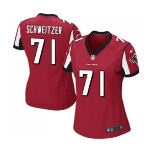 Women's Nike Atlanta Falcons #71 Wes Schweitzer Game Red Team Color NFL Jersey