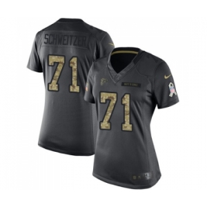 Women's Nike Atlanta Falcons #71 Wes Schweitzer Limited Black 2016 Salute to Service NFL Jersey