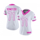 Women's Nike Atlanta Falcons #71 Wes Schweitzer Limited White-Pink Rush Fashion NFL Jersey