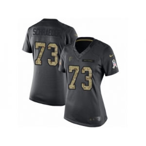 Women's Nike Atlanta Falcons #73 Ryan Schraeder Limited Black 2016 Salute to Service NFL Jersey