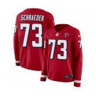 Women's Nike Atlanta Falcons #73 Ryan Schraeder Limited Red Therma Long Sleeve NFL Jersey