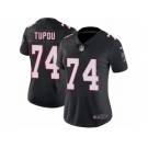 Women's Nike Atlanta Falcons #74 Tani Tupou Black Alternate Vapor Untouchable Limited Player NFL Jersey