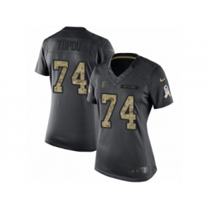 Women's Nike Atlanta Falcons #74 Tani Tupou Limited Black 2016 Salute to Service NFL Jersey