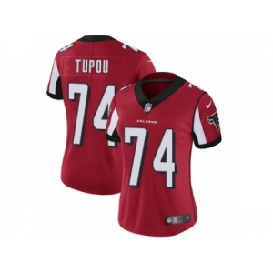 Women's Nike Atlanta Falcons #74 Tani Tupou Red Team Color Vapor Untouchable Limited Player NFL Jersey