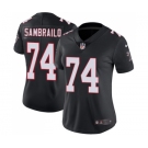 Women's Nike Atlanta Falcons #74 Ty Sambrailo Black Alternate Vapor Untouchable Limited Player NFL Jersey