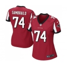 Women's Nike Atlanta Falcons #74 Ty Sambrailo Game Red Team Color NFL Jersey