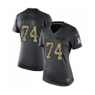 Women's Nike Atlanta Falcons #74 Ty Sambrailo Limited Black 2016 Salute to Service NFL Jersey