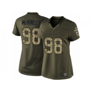 Women's Nike Atlanta Falcons #98 Takkarist McKinley Limited Green Salute to Service NFL Jersey